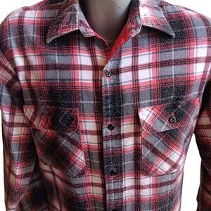Men's Medium Flannel Shirt Vintage JC Penney Lined 1980's Skater Grunge Distress